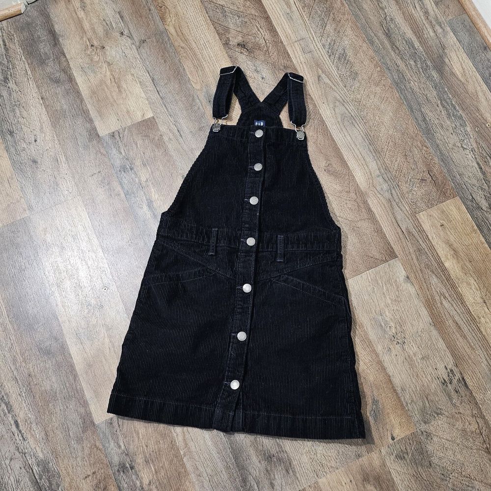 Gap girl Size L Black Corduroy Overall Snap Dress. In Excellent condition....